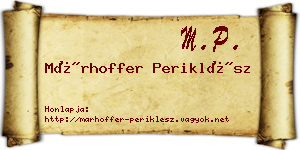 Márhoffer Periklész névjegykártya